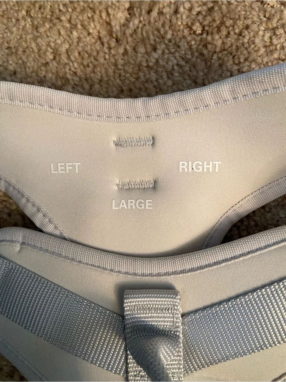 Large Neutral Gray Padded Dog Harness with Adjustable Straps